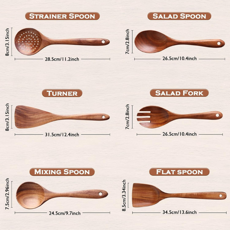 6-Piece Wooden Spoons