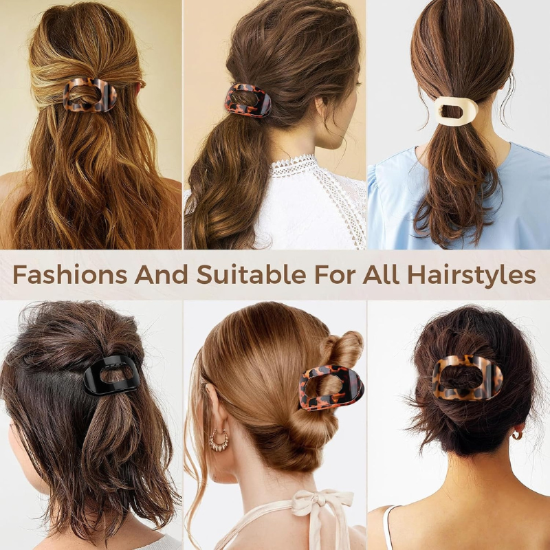 4 Pcs Flat Hair Claw Clips