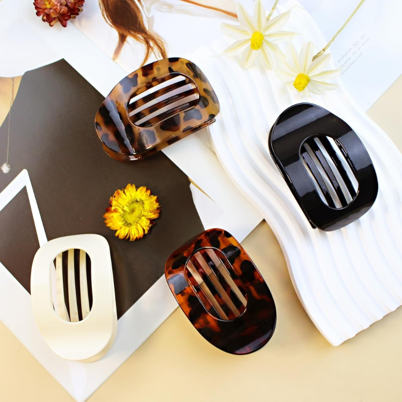 4 Pcs Flat Hair Claw Clips