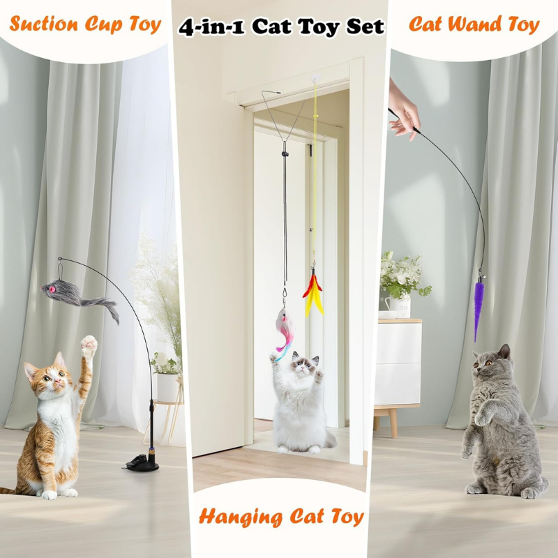 4-in-1 Cat Feather Toy