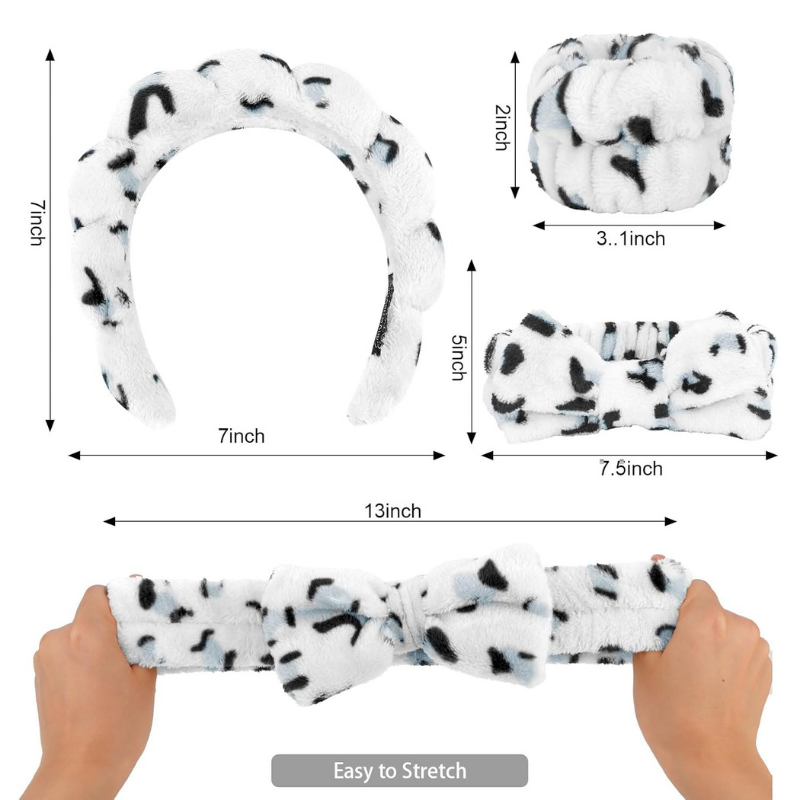 Skincare Headband Wristband Set