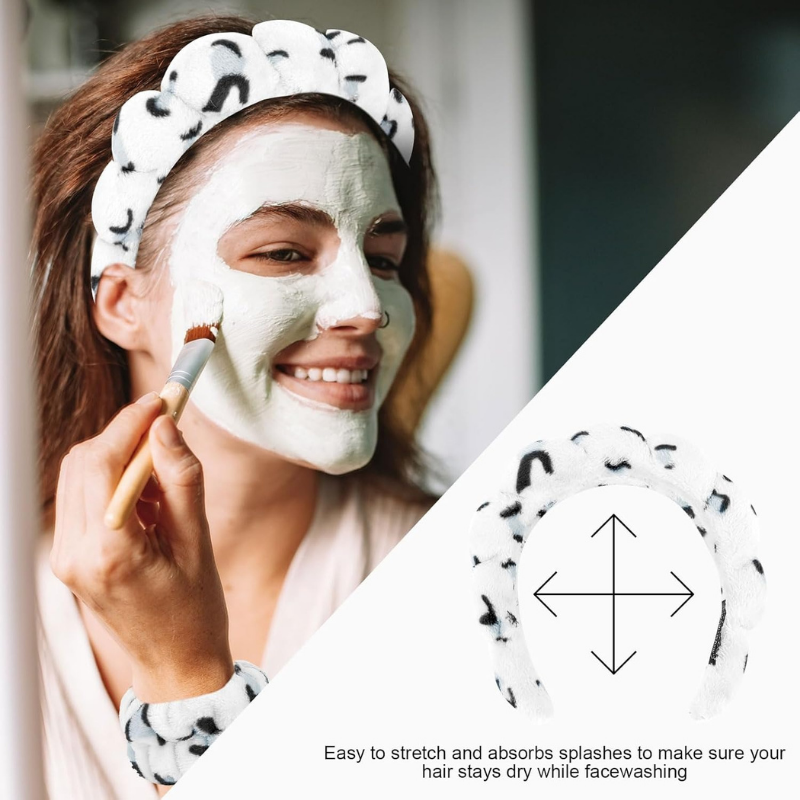 Skincare Headband Wristband Set