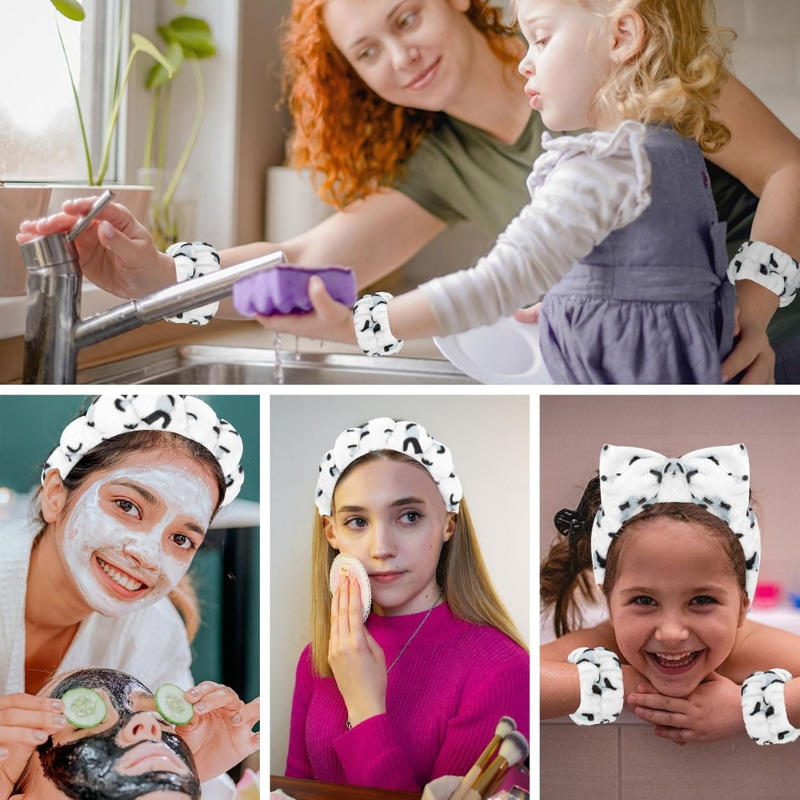Skincare Headband Wristband Set