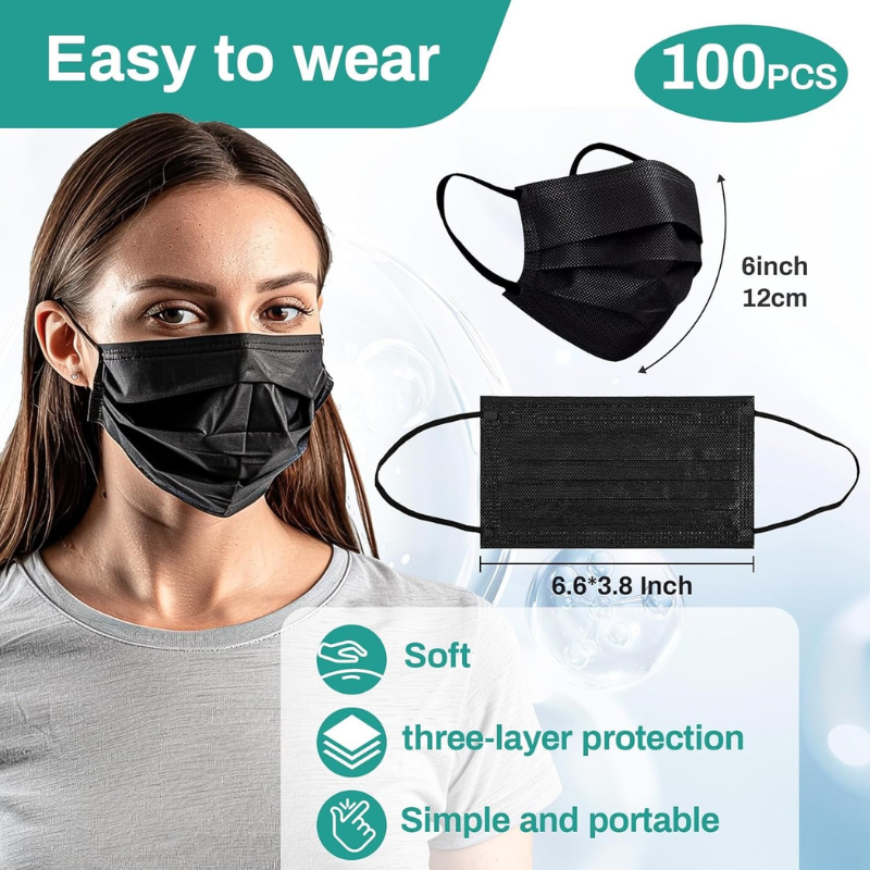 Black Disposable Face Mask